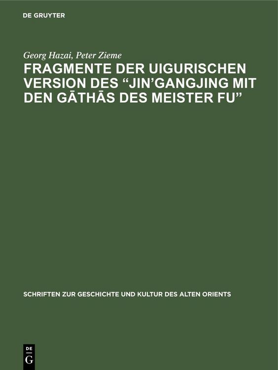 Produktbild: Fragmente der uigurischen Version des "Jin'gangjing mit den G&iquest;th&iquest;s des Meister Fu"