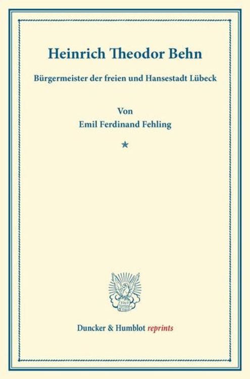 Produktbild: Heinrich Theodor Behn.