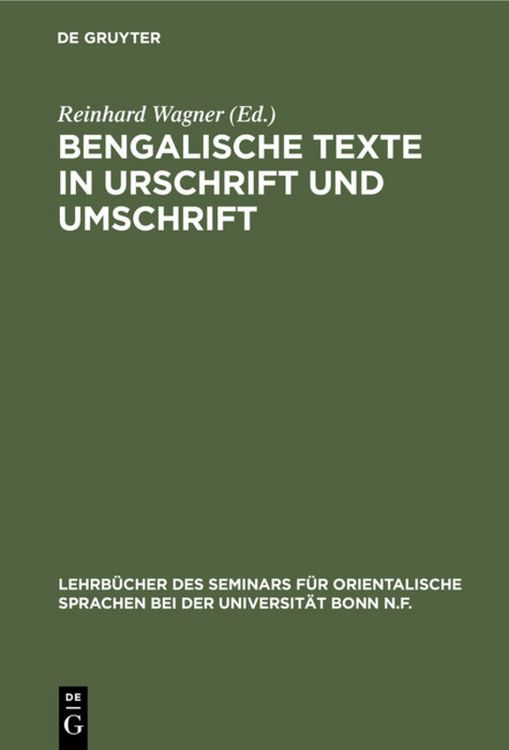 Produktbild: Bengalische Texte in Urschrift und Umschrift