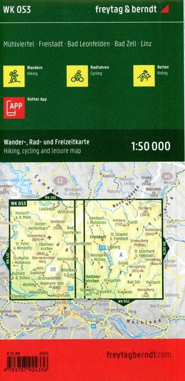Produktbild: Freytag & berndt Wanderkarte WK 053 M&uuml;hlviertel, Freistadt - Bad Leonfelden - Bad Zell - Linz 1:50.000