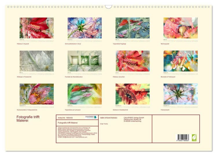 Produktbild: Fotografie trifft Malerei (Wandkalender 2026 DIN A2 quer), CALVENDO Monatskalender