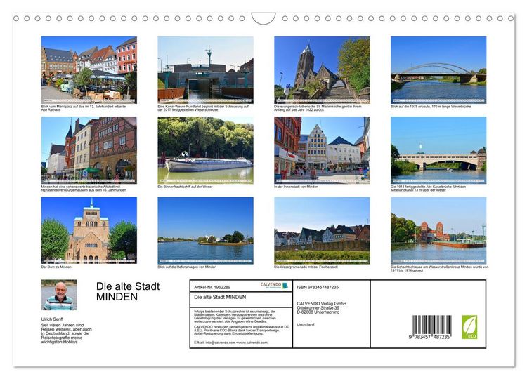 Produktbild: Die alte Stadt MINDEN (Wandkalender 2026 DIN A3 quer), CALVENDO Monatskalender
