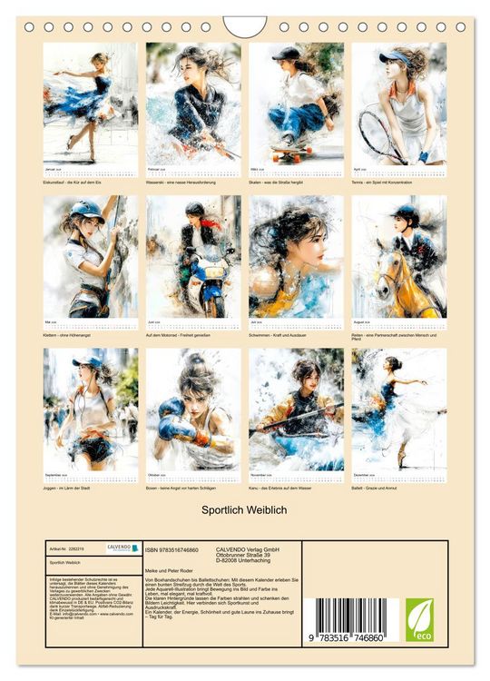Produktbild: Sportlich Weiblich (Wandkalender 2026 DIN A4 hoch), CALVENDO Monatskalender