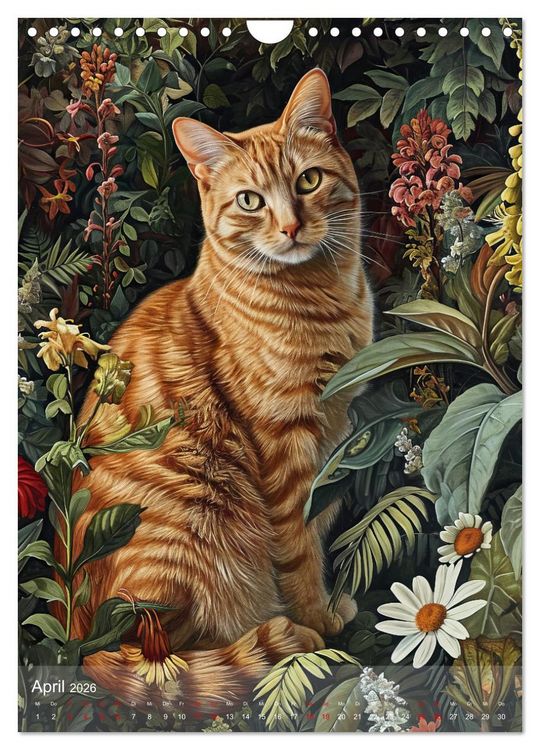 Produktbild: Katzen Kunstillustrationen (Wandkalender 2026 DIN A4 hoch), CALVENDO Monatskalender