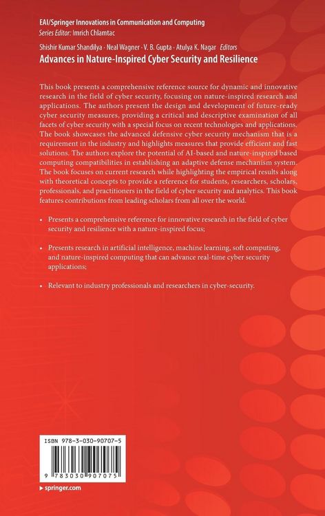 Produktbild: Advances in Nature-Inspired Cyber Security and Resilience