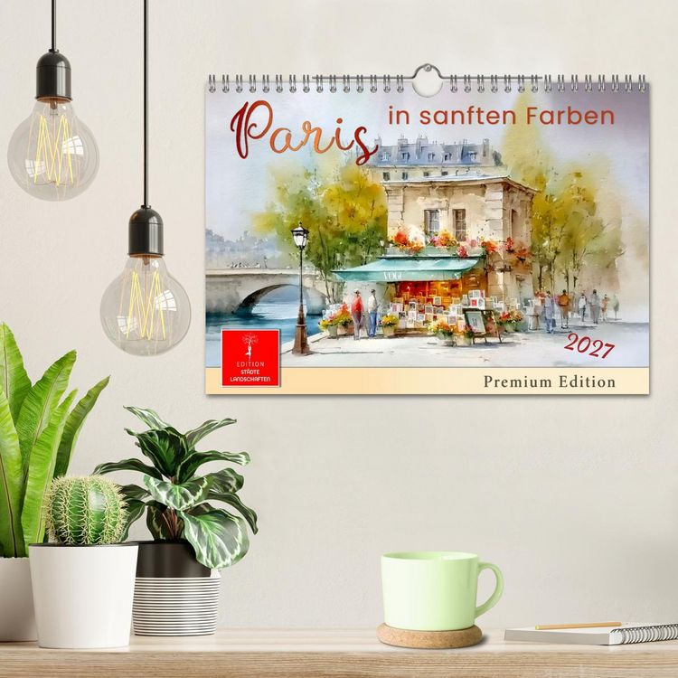 Produktbild: Paris in sanften Farben (Wandkalender 2027 DIN A4 quer), CALVENDO Monatskalender
