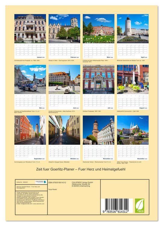 Produktbild: Zeit fuer Goerlitz-Planer &ndash; Fuer Herz und Heimatgefuehl (Wandkalender 2026 DIN A4 hoch), CALVENDO Monatskalender