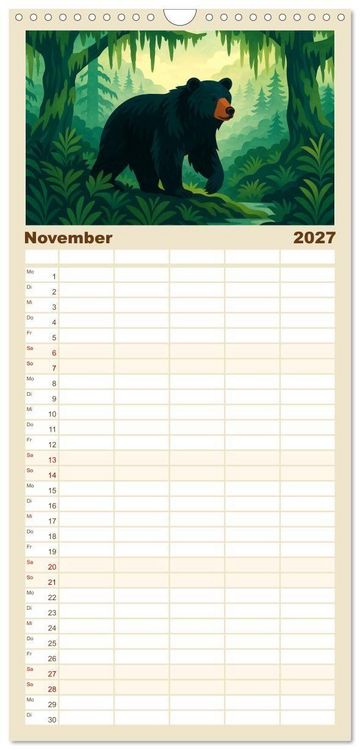 Produktbild: Familienplaner 2027 - Nordamerika von Alaska bis Texas - Wild, Weit und Wundersch&ouml;n mit 5 Spalten (Wandkalender, 21 x 45 cm) CALVENDO