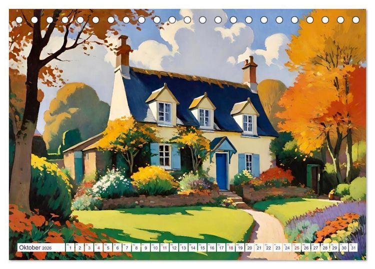 Produktbild: Englische Cottages (Tischkalender 2026 DIN A5 quer), CALVENDO Monatskalender