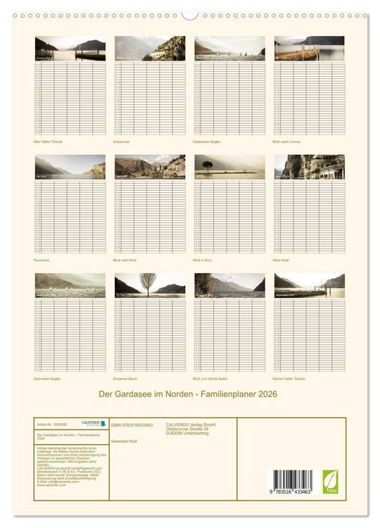 Produktbild: Der Gardasee im Norden - Familienplaner 2026 (hochwertiger Premium Wandkalender 2026 DIN A2 hoch), Kunstdruck in Hochglanz