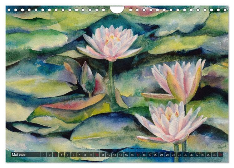 Produktbild: Garten Aquarelle (Wandkalender 2026 DIN A4 quer), CALVENDO Monatskalender