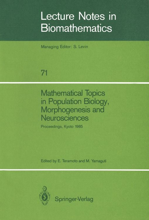 Produktbild: Mathematical Topics in Population Biology, Morphogenesis and Neurosciences