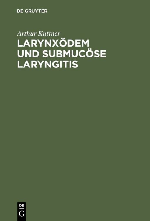 Produktbild: Larynx&ouml;dem und submuc&ouml;se Laryngitis