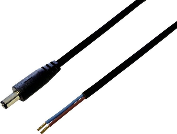 Produktbild: BKL Electronic 072058 Niedervolt-Anschlusskabel Niedervolt-Stecker - offene Kabelenden 5.5 mm 2.5 mm 2.00 m 1 St.