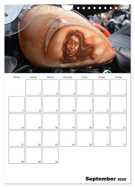 Produktbild: Harley Davidson Familienplaner (Wandkalender 2026 DIN A4 hoch), CALVENDO Monatskalender