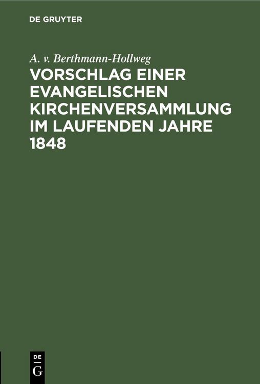Produktbild: Vorschlag einer evangelischen Kirchenversammlung im laufenden Jahre 1848