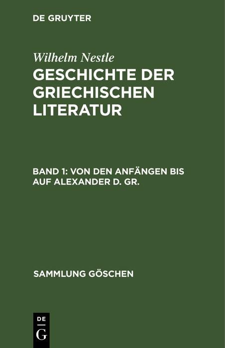 Produktbild: Von den Anf&auml;ngen bis auf Alexander d. Gr.