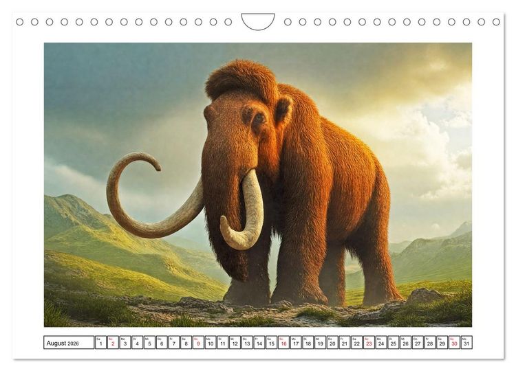 Produktbild: Eiszeitliche Tierwelt (Wandkalender 2026 DIN A4 quer), CALVENDO Monatskalender