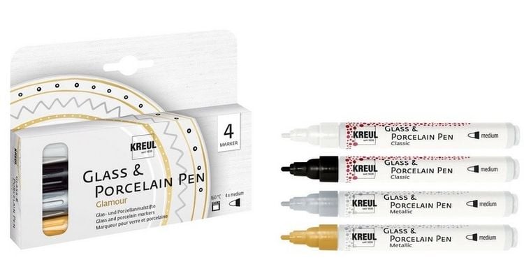Produktbild: KREUL Glass & Porcelain Pen 4er Set Glamour