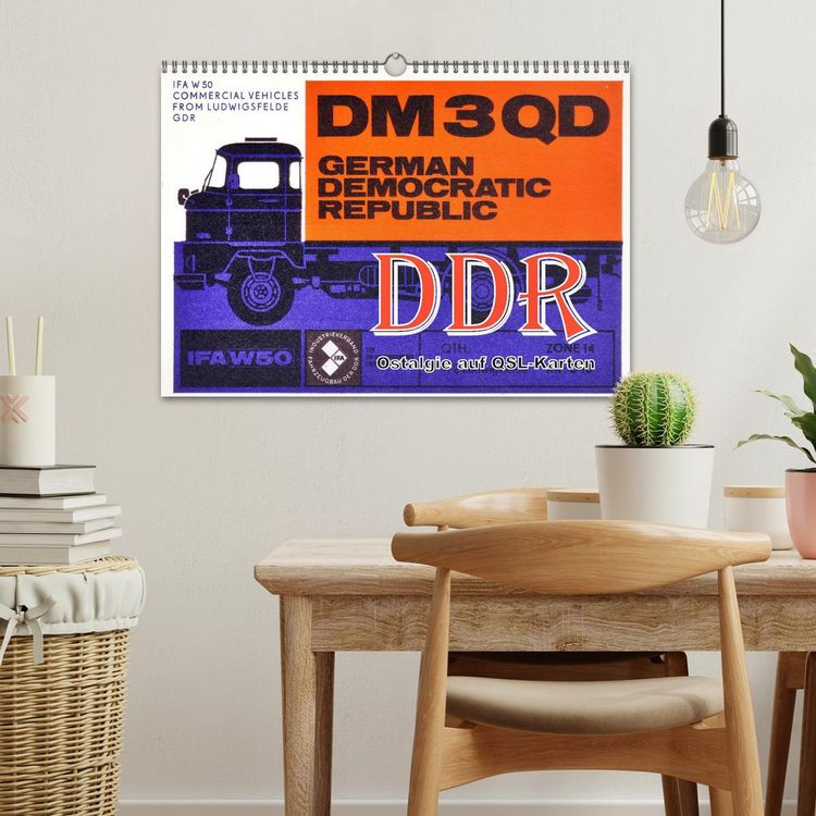 Produktbild: DDR - Ostalgie auf QSL-Karten (Wandkalender 2026 DIN A3 quer), CALVENDO Monatskalender