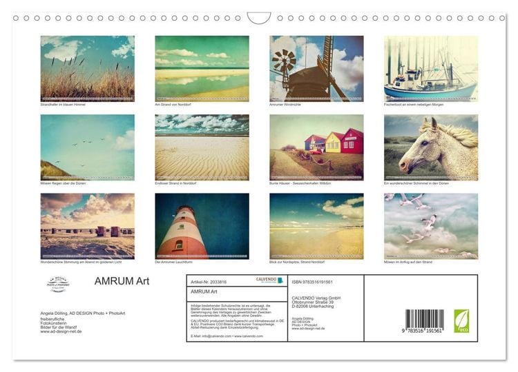 Produktbild: AMRUM Art (Wandkalender 2026 DIN A3 quer), CALVENDO Monatskalender