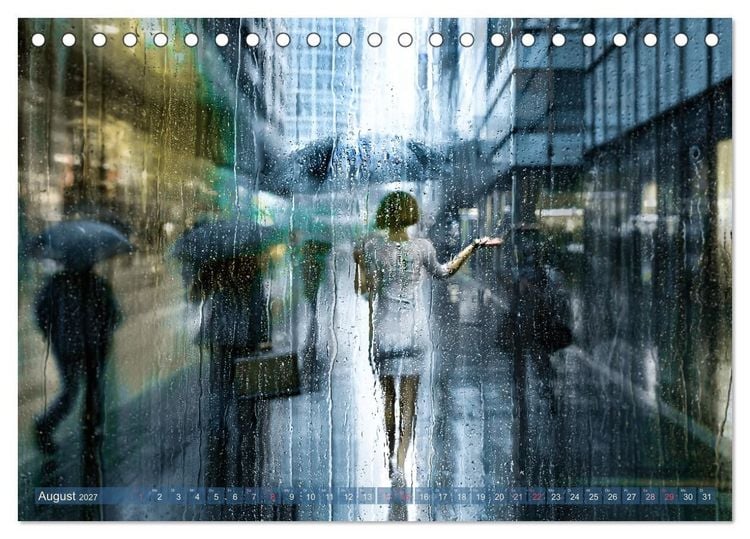 Produktbild: Pluviophil - Verr&uuml;ckt nach Regen (Tischkalender 2027 DIN A5 quer), CALVENDO Monatskalender