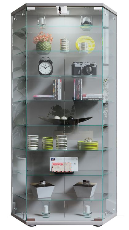 Produktbild: Holz Glas Stand Vitrine Sammelvitrine Cenila XL