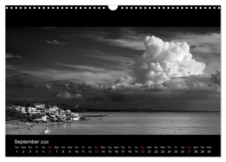 Produktbild: Black and White Sicily (Wall Calendar 2026 DIN A3 landscape), CALVENDO 12 Month Wall Calendar