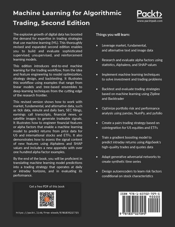 Produktbild: Machine Learning for Algorithmic Trading - Second Edition