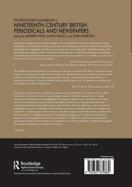 Produktbild: The Routledge Handbook to Nineteenth-Century British Periodicals and Newspapers