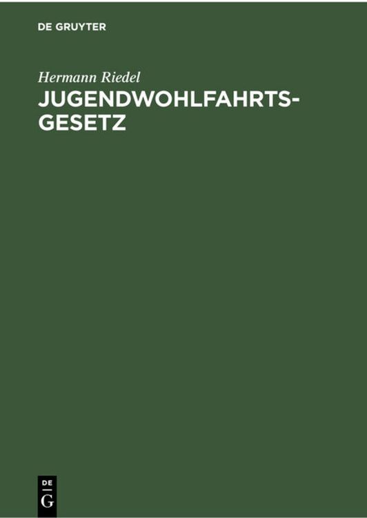 Produktbild: Jugendwohlfahrtsgesetz