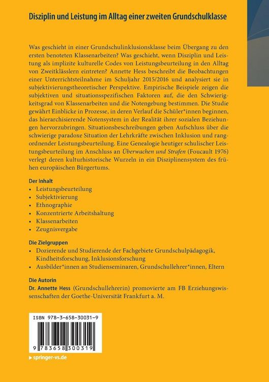 Produktbild: Disziplin und Leistung im Alltag einer zweiten Grundschulklasse