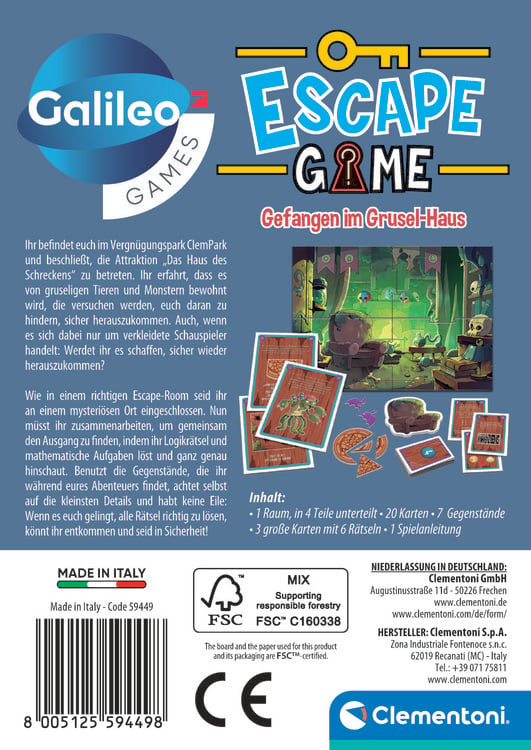 Produktbild: Escape Game Galileo Gefangen im Grusel-Haus