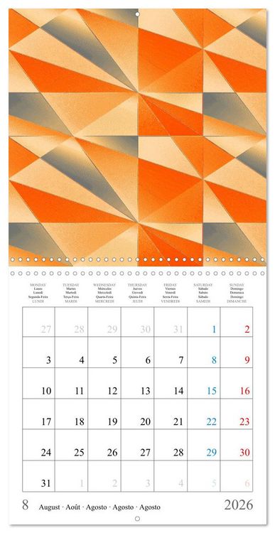 Produktbild: Art abstrait ensoleill&eacute; (Calendrier mural carr&eacute; 2026 30x30 cm) Calendrier double avec une page pour vos prises de notes