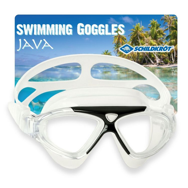 Produktbild: Schwimmbrille JAVA Adult im Carrybag, transp.,black,white