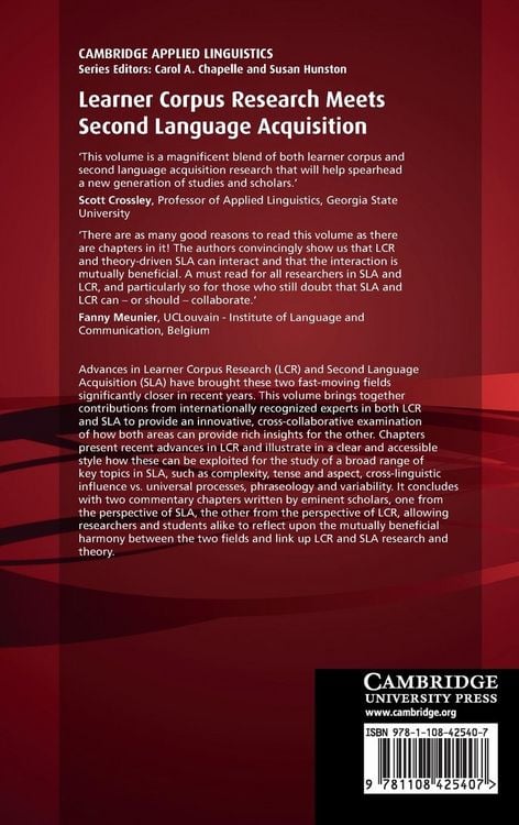 Produktbild: Learner Corpus Research Meets Second Language Acquisition
