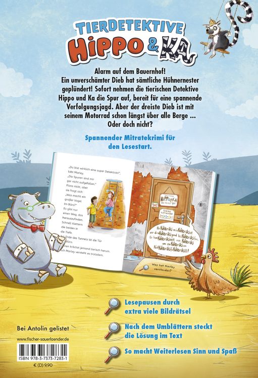 Produktbild: Tierdetektive Hippo & Ka &ndash; Wer fuhr im H&uuml;hnerstall Motorrad?