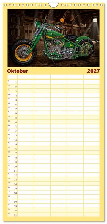 Produktbild: Familienplaner 2027 - Motorrad-Tr&auml;ume &ndash; Chopper und Custombikes mit 5 Spalten (Wandkalender, 21 x 45 cm) CALVENDO