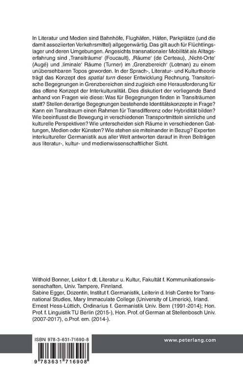Produktbild: Transitr&auml;ume und transitorische Begegnungen in Literatur, Theater und Film