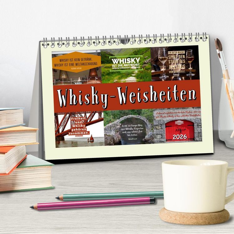 Produktbild: Whisky-Weisheiten (Tischkalender 2026 DIN A5 quer), CALVENDO Monatskalender