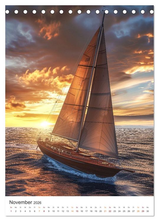 Produktbild: Wind und Wellen (Tischkalender 2026 DIN A5 hoch), CALVENDO Monatskalender