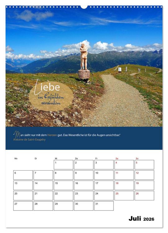 Produktbild: Zitate Wegbegleiter, mit Spr&uuml;chen durch das Jahr by VogtArt (hochwertiger Premium Wandkalender 2026 DIN A2 hoch), Kunstdruck in Hochglanz