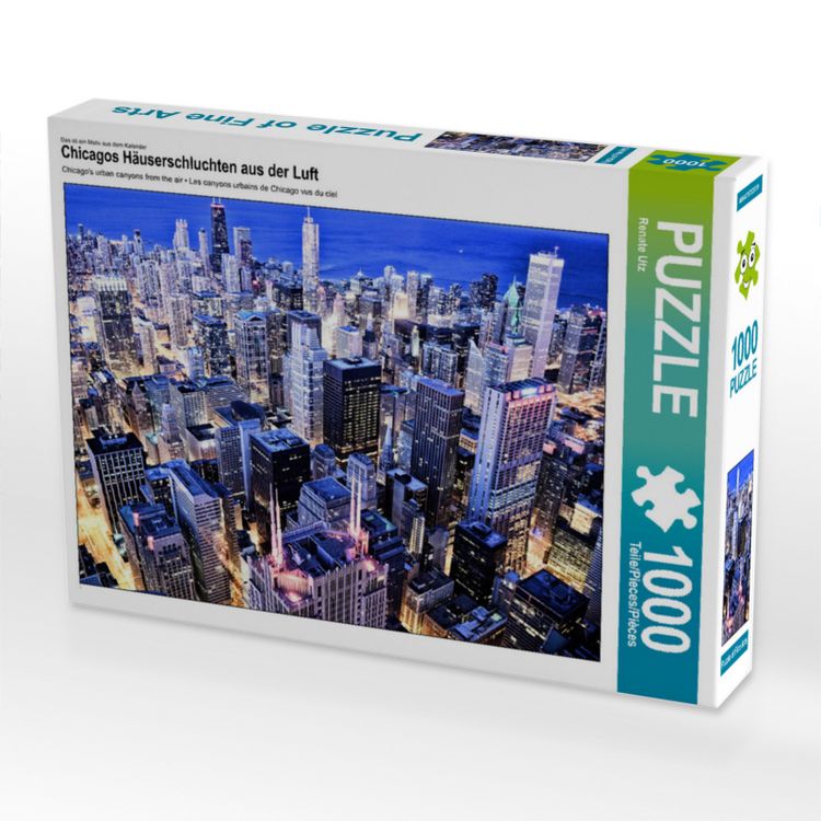 Produktbild: CALVENDO Puzzle Chicagos H&auml;userschluchten aus der Luft | 1000 Teile Lege-Gr&ouml;&szlig;e 64x48cm Foto-Puzzle f&uuml;r gl&uuml;ckliche Stunden