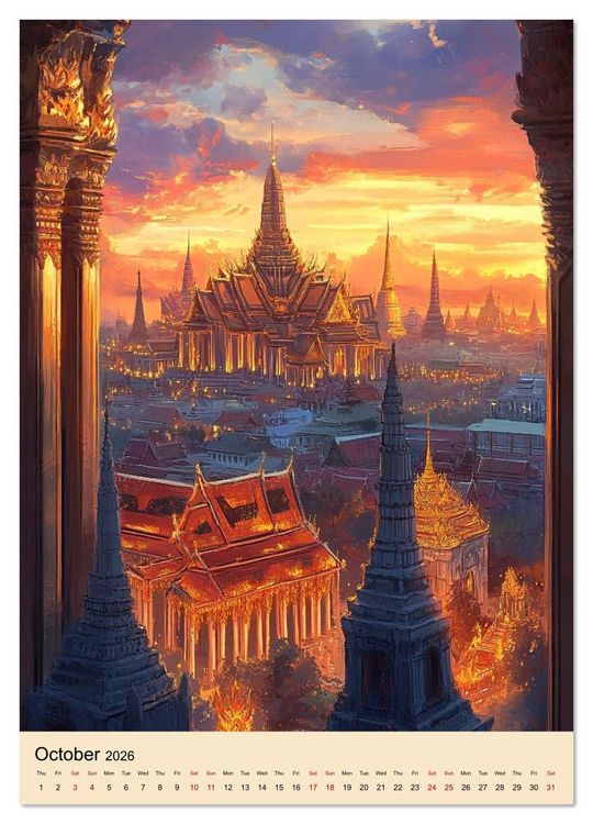 Produktbild: Thailand meets Anime (Wall Calendar 2026 DIN A3 portrait), CALVENDO 12 Month Wall Calendar