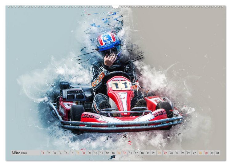 Produktbild: GoKart - extrem cool (Wandkalender 2026 DIN A2 quer), CALVENDO Monatskalender