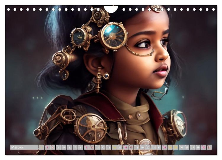 Produktbild: Starke M&auml;dchen - Steampunk Welten (Wandkalender 2026 DIN A4 quer), CALVENDO Monatskalender