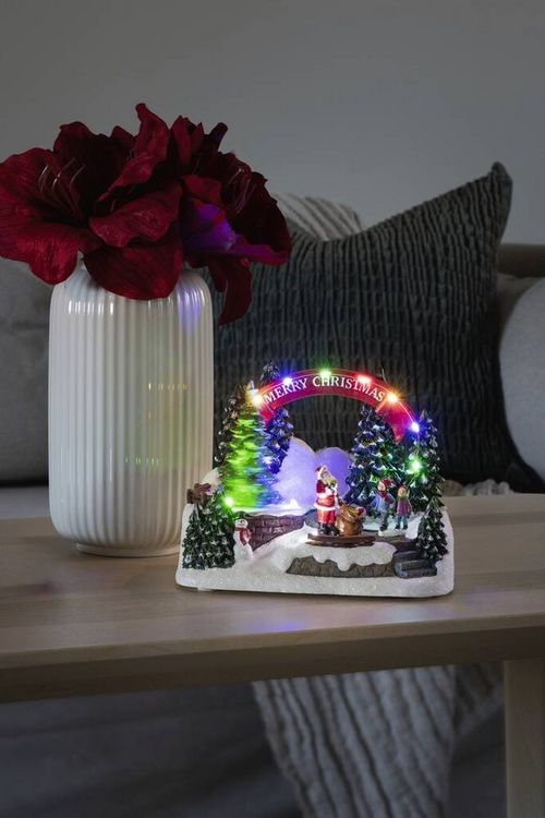 Produktbild: Konstsmide 4244-000 Weihnachtsmann mit Kind Mehrfarbig LED Bunt mit Schalter, mit Musik