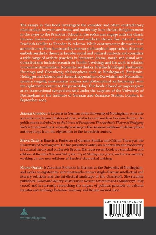 Produktbild: Aesthetics and Modernity from Schiller to the Frankfurt School