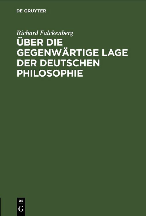 Produktbild: &Uuml;ber die gegenw&auml;rtige Lage der deutschen Philosophie