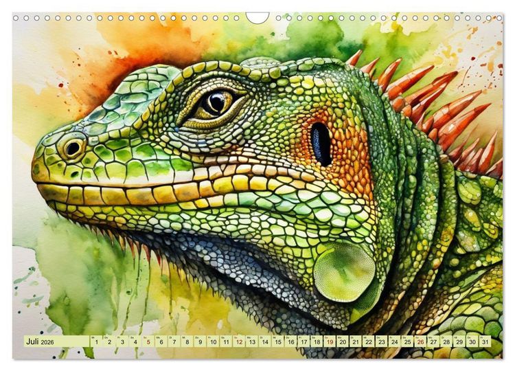 Produktbild: Farbenpr&auml;chtige Reptilien (Wandkalender 2026 DIN A3 quer), CALVENDO Monatskalender